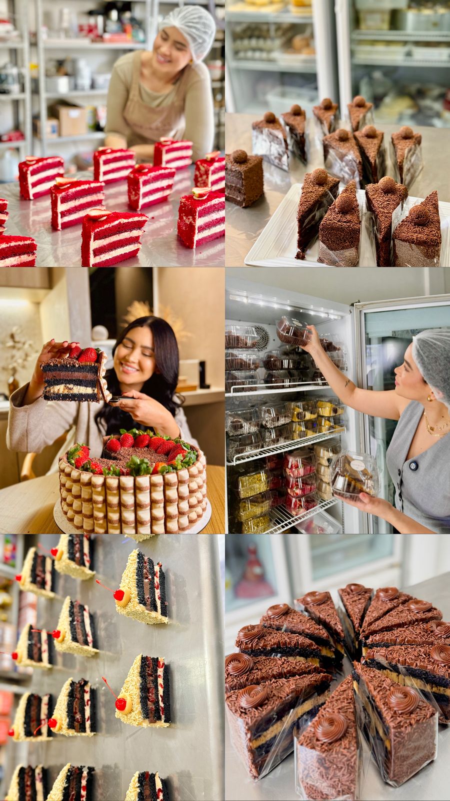 Millena trabalhando com fatias coloridas